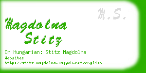 magdolna stitz business card